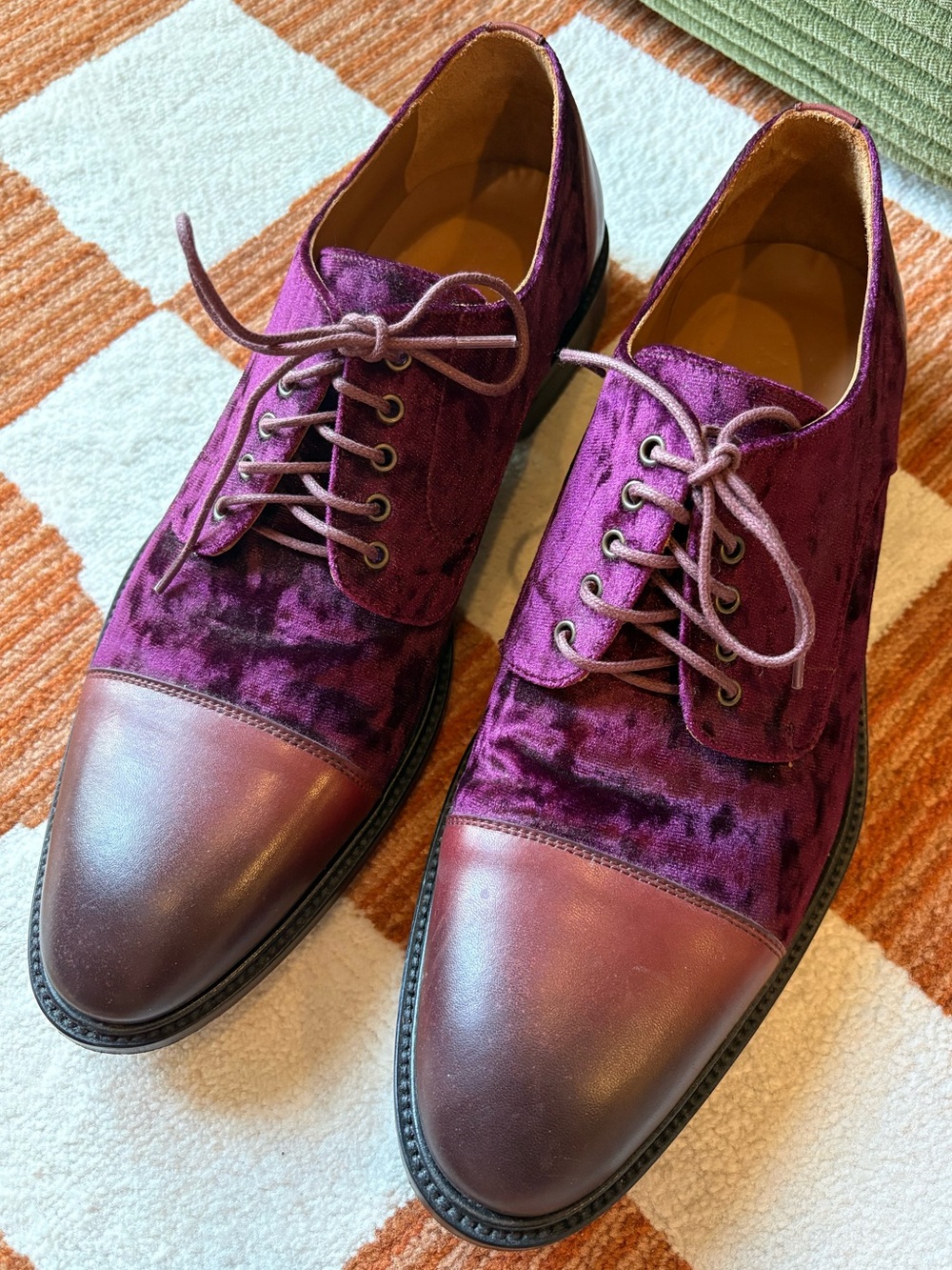 Men’s Taft The Jack Red Velvet Dress Shoes Sz 42 1/2